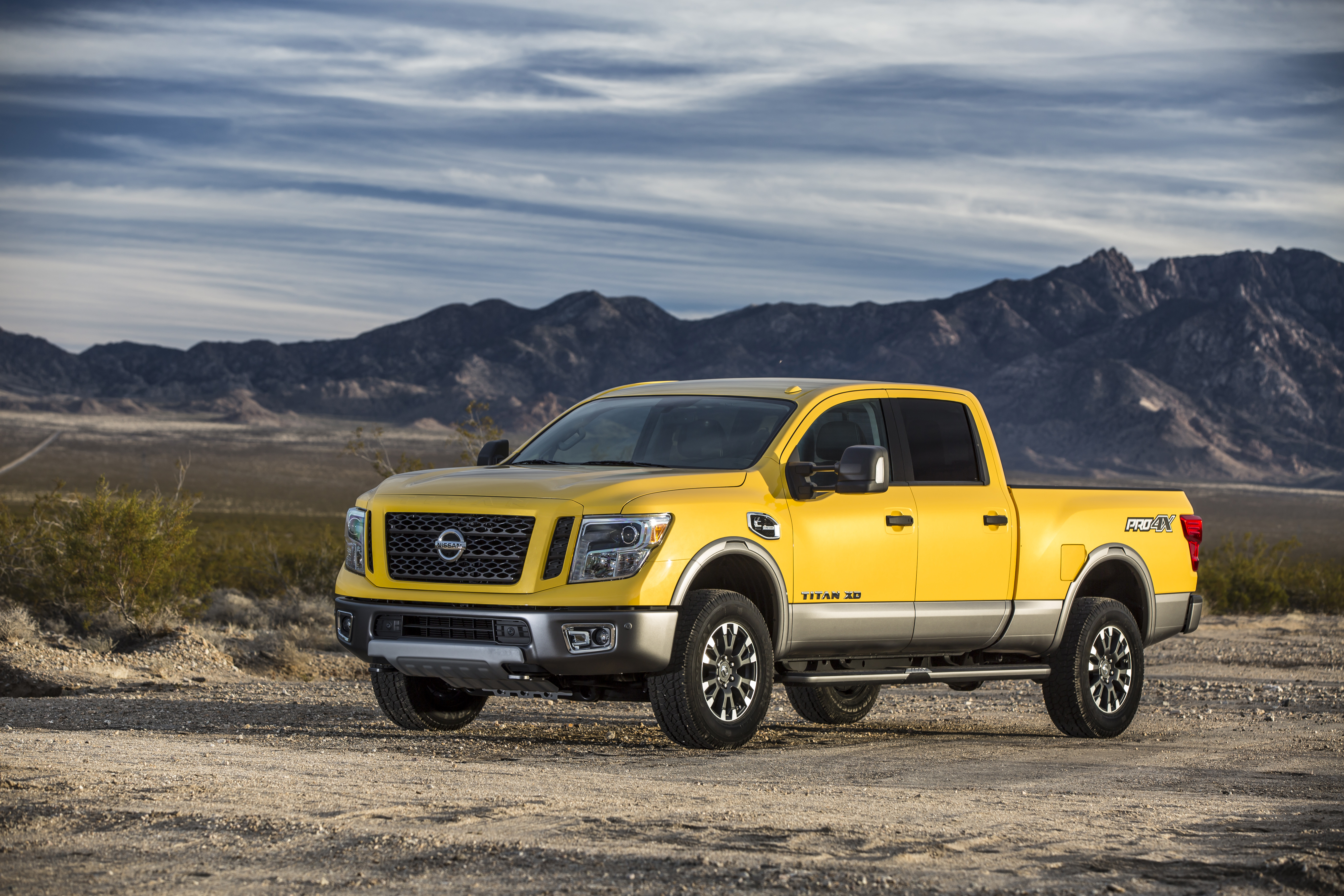 More than just a new model, the 2016 Nissan TITAN XD creates a "new class" of pickup that stakes out a unique position in the segment between traditional heavy-duty and light-duty entries. The bold new design combines the capability of a heavy-duty hauler with the drivability and affordability of a light-duty pickup – and is anchored by a powerful Cummins® 5.0L V8 Turbo Diesel rated at 310 horsepower and a hefty 555 lb-ft of torque. It is mated to a heavy-duty 6-speed Aisin automatic transmission.