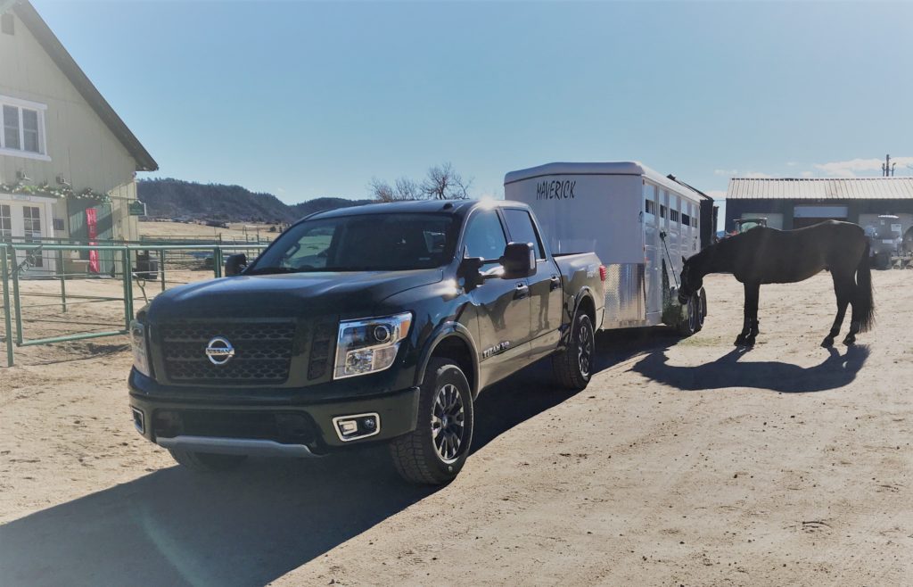 Image result for 2019 nissan titan towing horse trailer